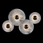 Lune | Alabaster Wall Sconce, Round Natural Stone Wall Light, Dimmable Flush Mount Cluster Light
