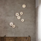 Lune | Alabaster Wall Sconce, Round Natural Stone Wall Light, Dimmable Flush Mount Cluster Light