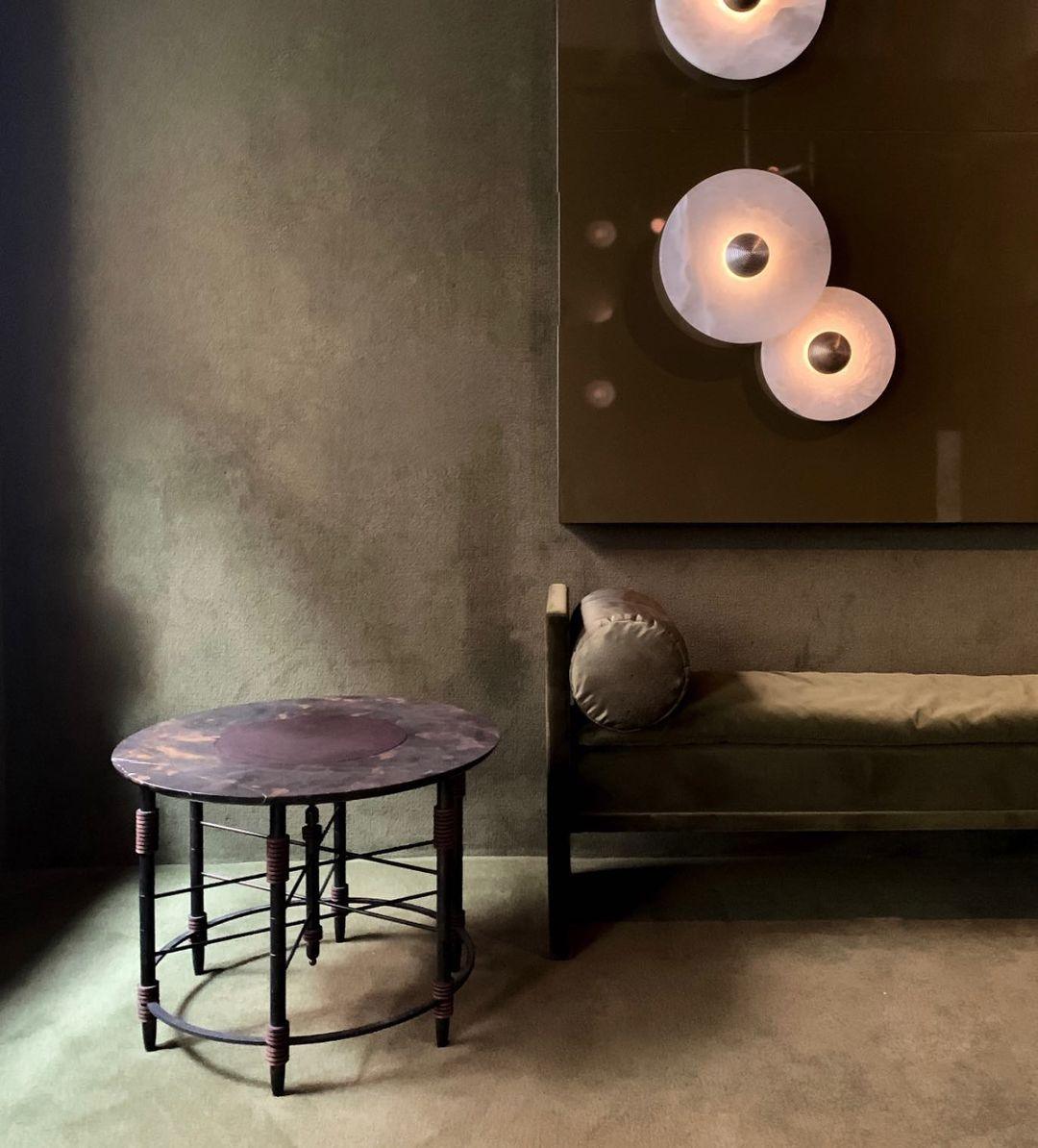Lune | Alabaster Wall Sconce, Round Natural Stone Wall Light, Dimmable Flush Mount Cluster Light