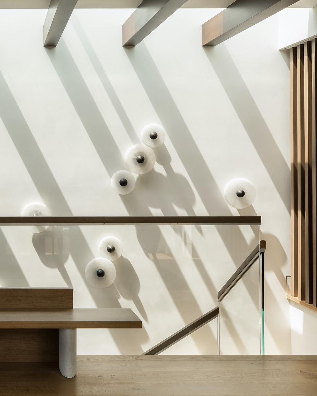 Lune | Alabaster Wall Sconce, Round Natural Stone Wall Light, Dimmable Flush Mount Cluster Light