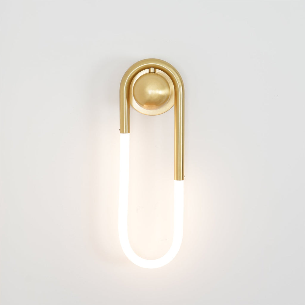 Rudi Loop | Modern LED Wall Sconce, Brass Loop Wall Light for Bedroom, Hallway and Staircase