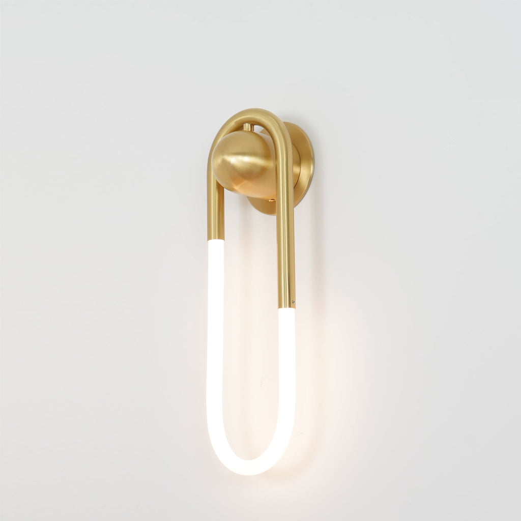 Rudi Loop | Modern LED Wall Sconce, Brass Loop Wall Light for Bedroom, Hallway and Staircase