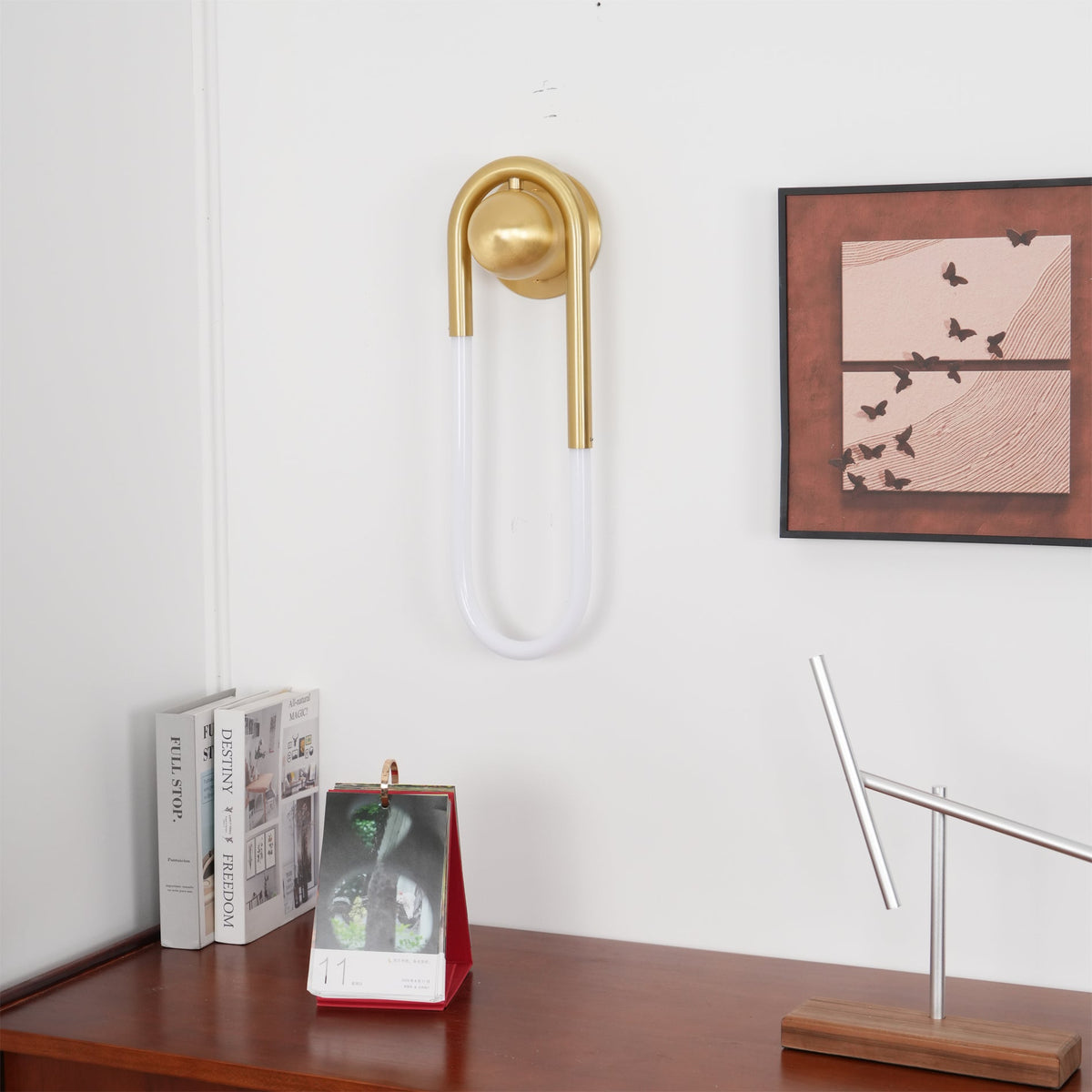 Rudi Loop | Modern LED Wall Sconce, Brass Loop Wall Light for Bedroom, Hallway and Staircase