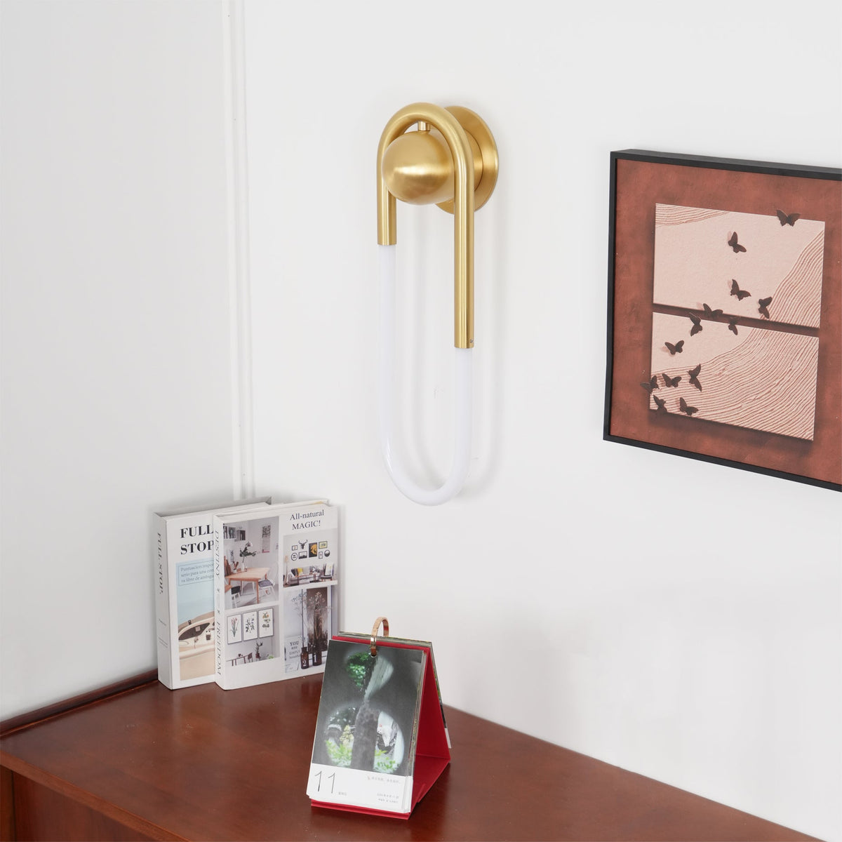 Rudi Loop | Modern LED Wall Sconce, Brass Loop Wall Light for Bedroom, Hallway and Staircase