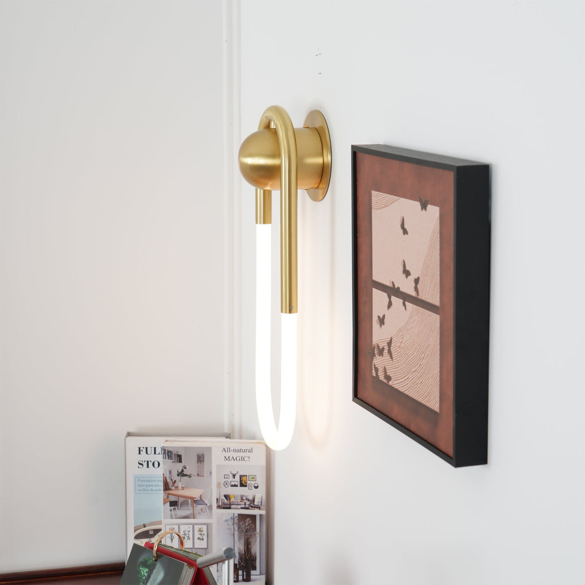 Rudi Loop | Modern LED Wall Sconce, Brass Loop Wall Light for Bedroom, Hallway and Staircase