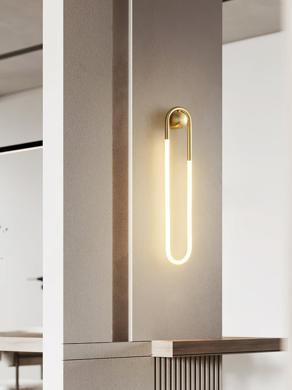 Rudi Loop | Modern LED Wall Sconce, Brass Loop Wall Light for Bedroom, Hallway and Staircase