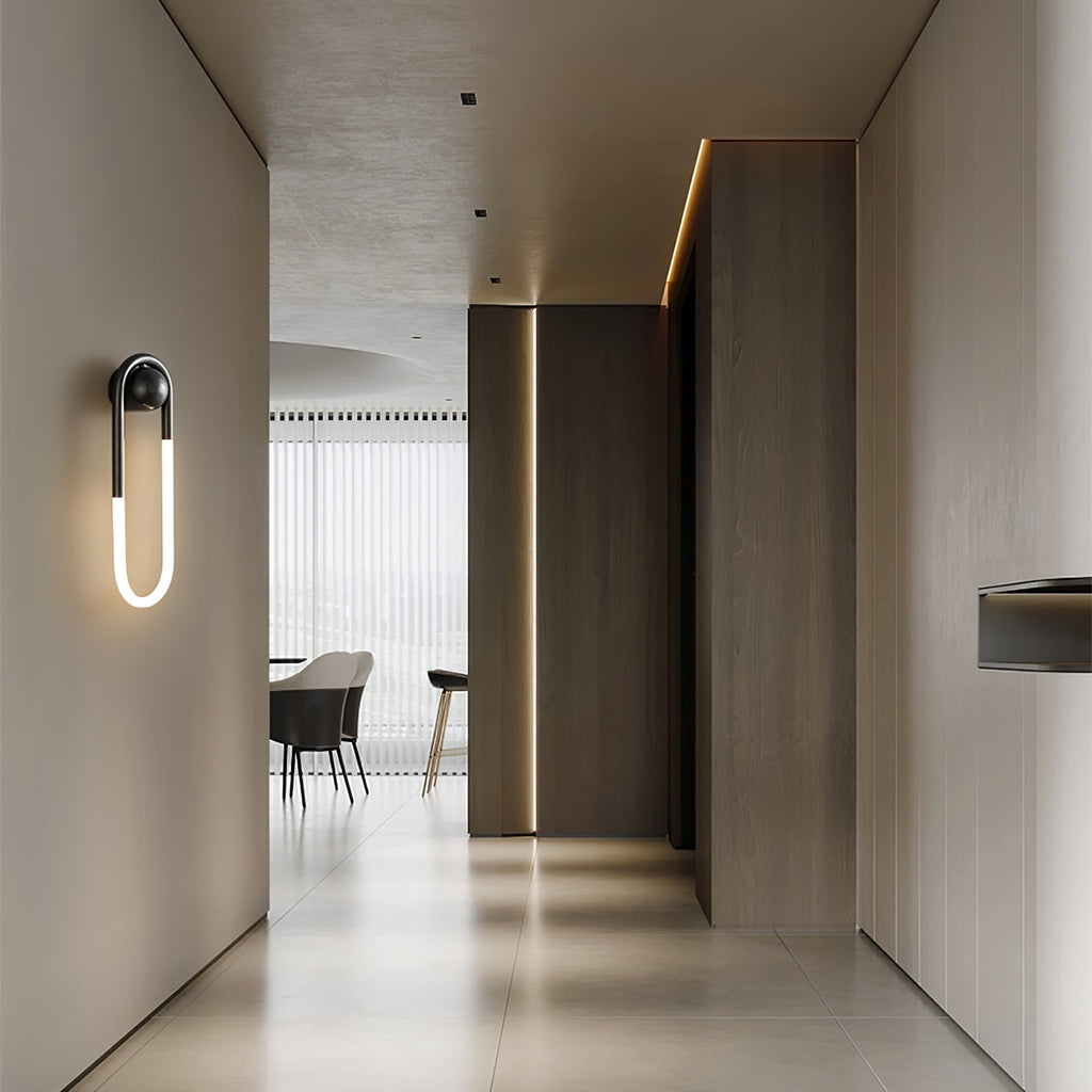 Rudi Loop | Modern LED Wall Sconce, Brass Loop Wall Light for Bedroom, Hallway and Staircase