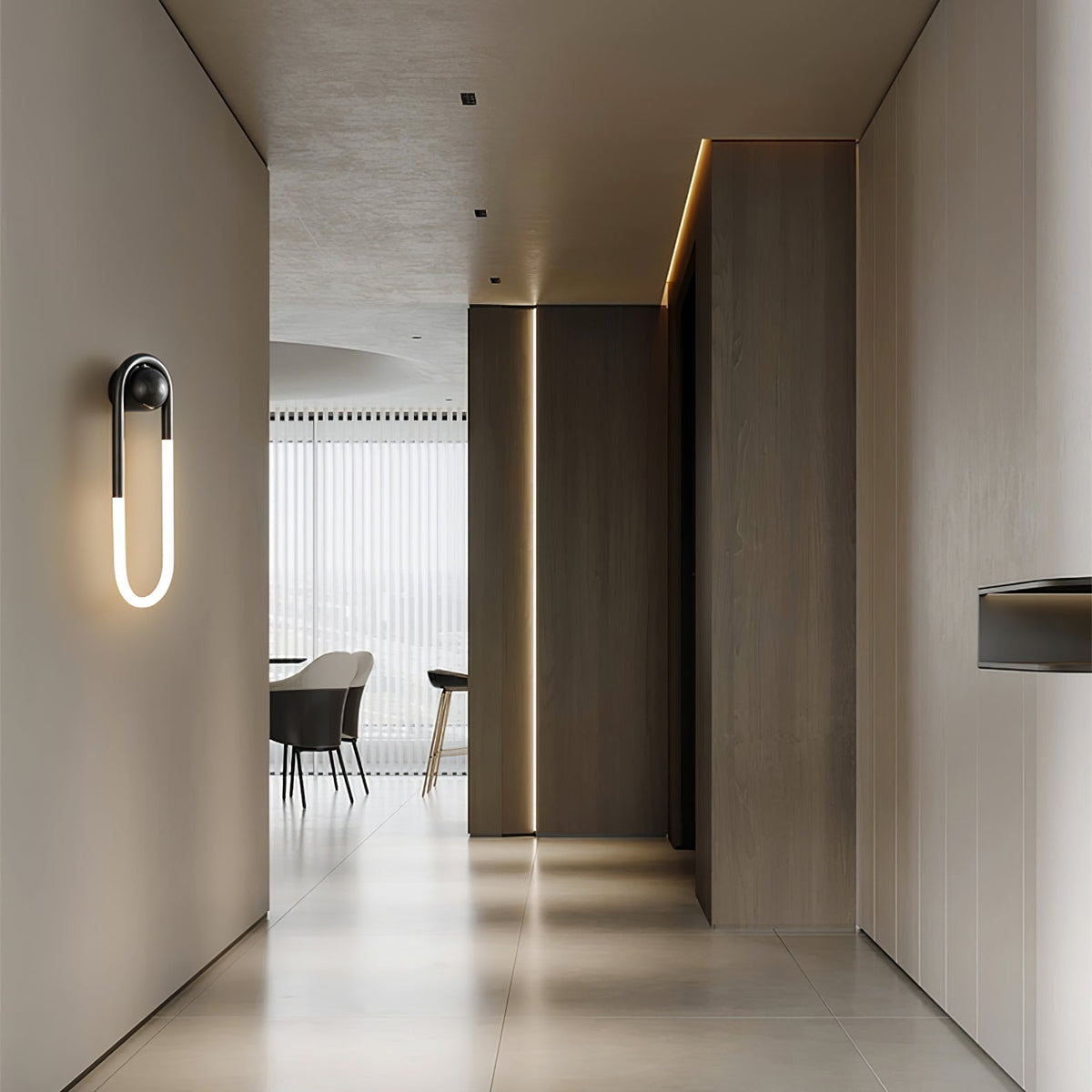 Rudi Loop | Modern LED Wall Sconce, Brass Loop Wall Light for Bedroom, Hallway and Staircase