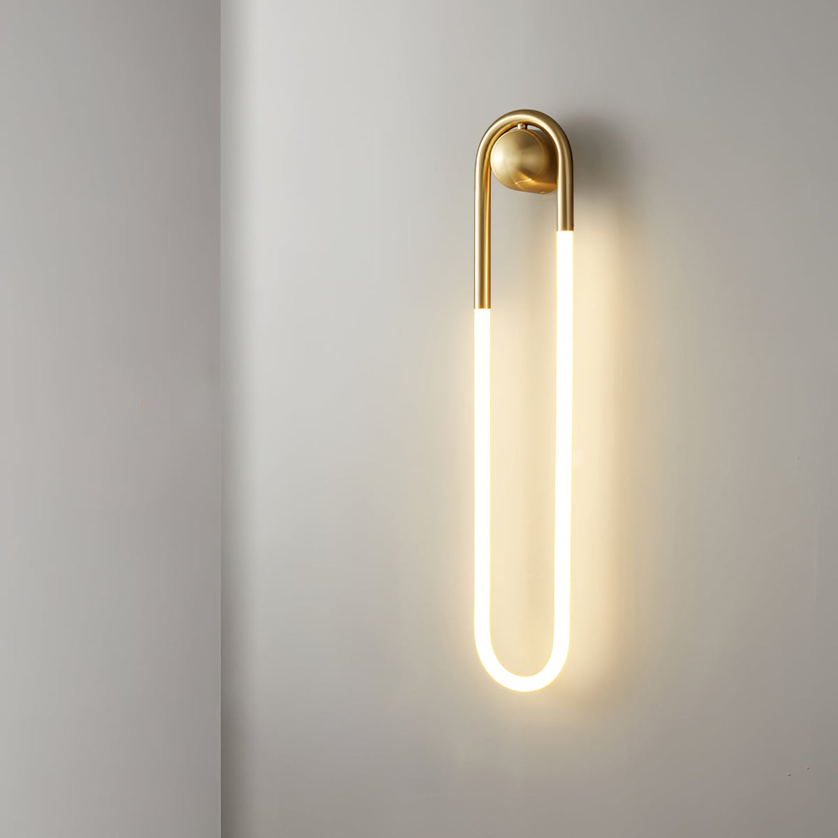 Rudi Loop | Modern LED Wall Sconce, Brass Loop Wall Light for Bedroom, Hallway and Staircase