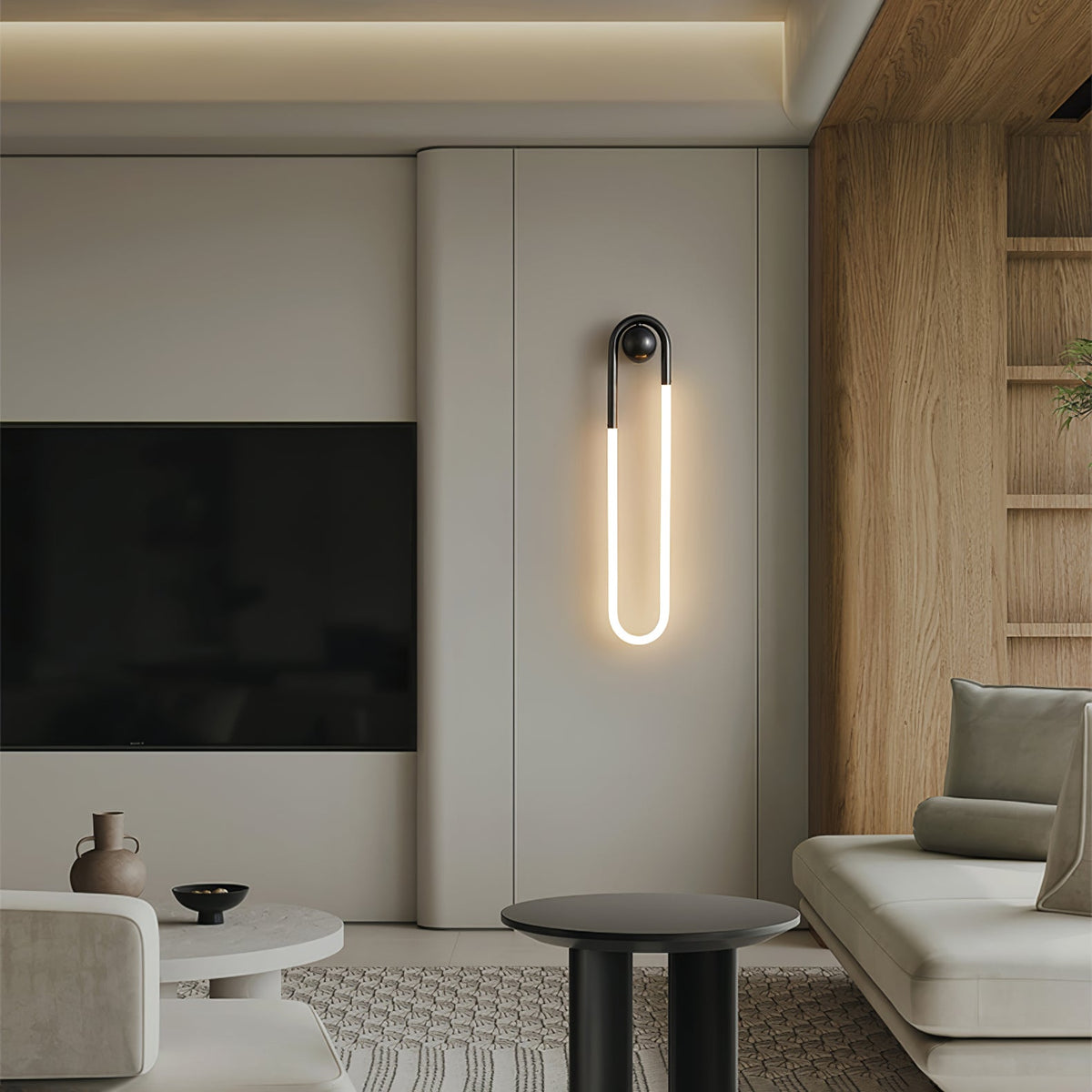 Rudi Loop | Modern LED Wall Sconce, Brass Loop Wall Light for Bedroom, Hallway and Staircase
