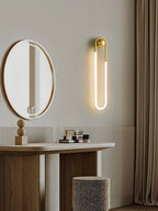 Rudi Loop | Modern LED Wall Sconce, Brass Loop Wall Light for Bedroom, Hallway and Staircase