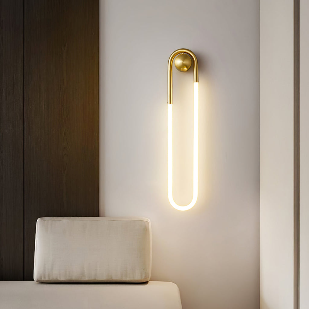 Rudi Loop | Modern LED Wall Sconce, Brass Loop Wall Light for Bedroom, Hallway and Staircase