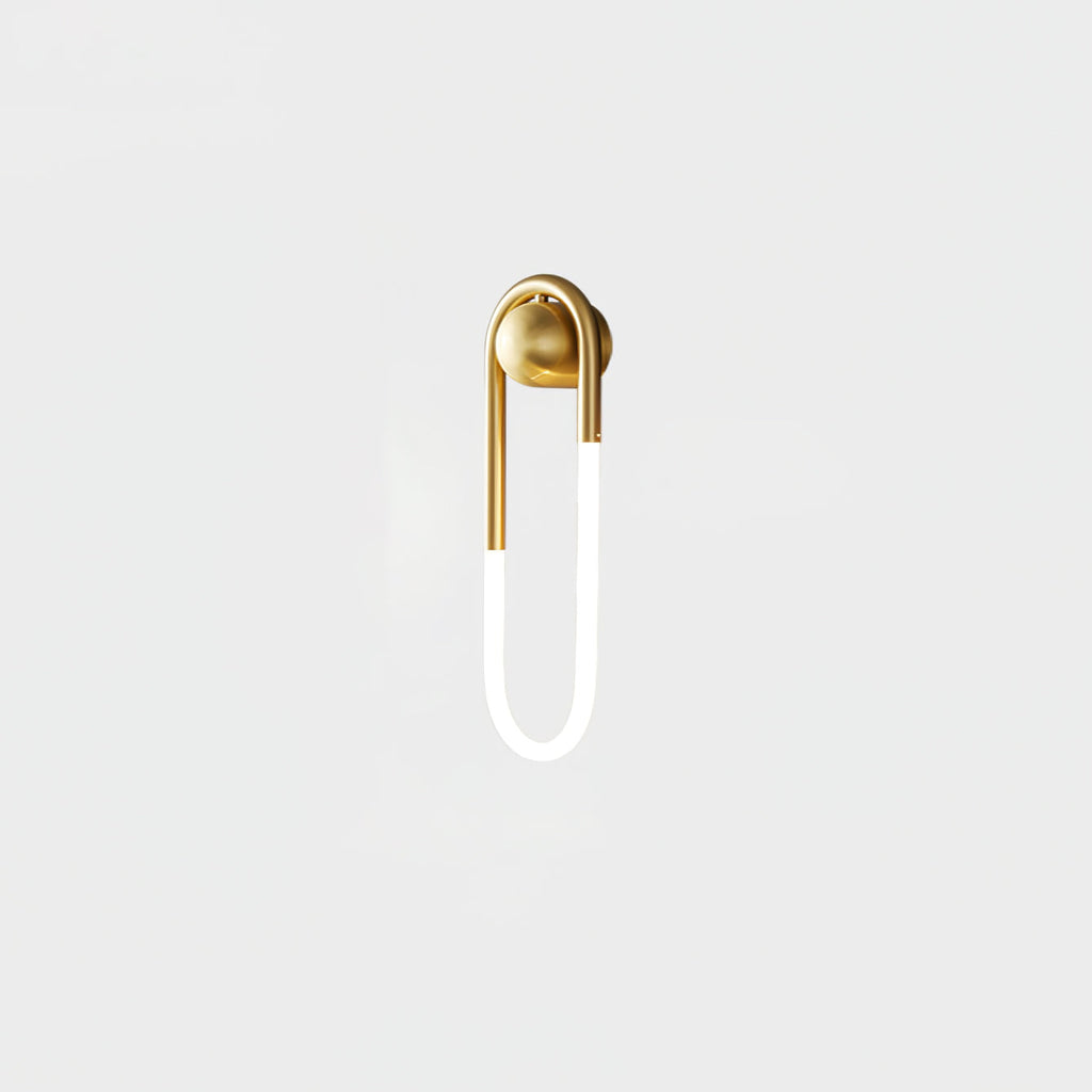 Rudi Loop | Modern LED Wall Sconce, Brass Loop Wall Light for Bedroom, Hallway and Staircase