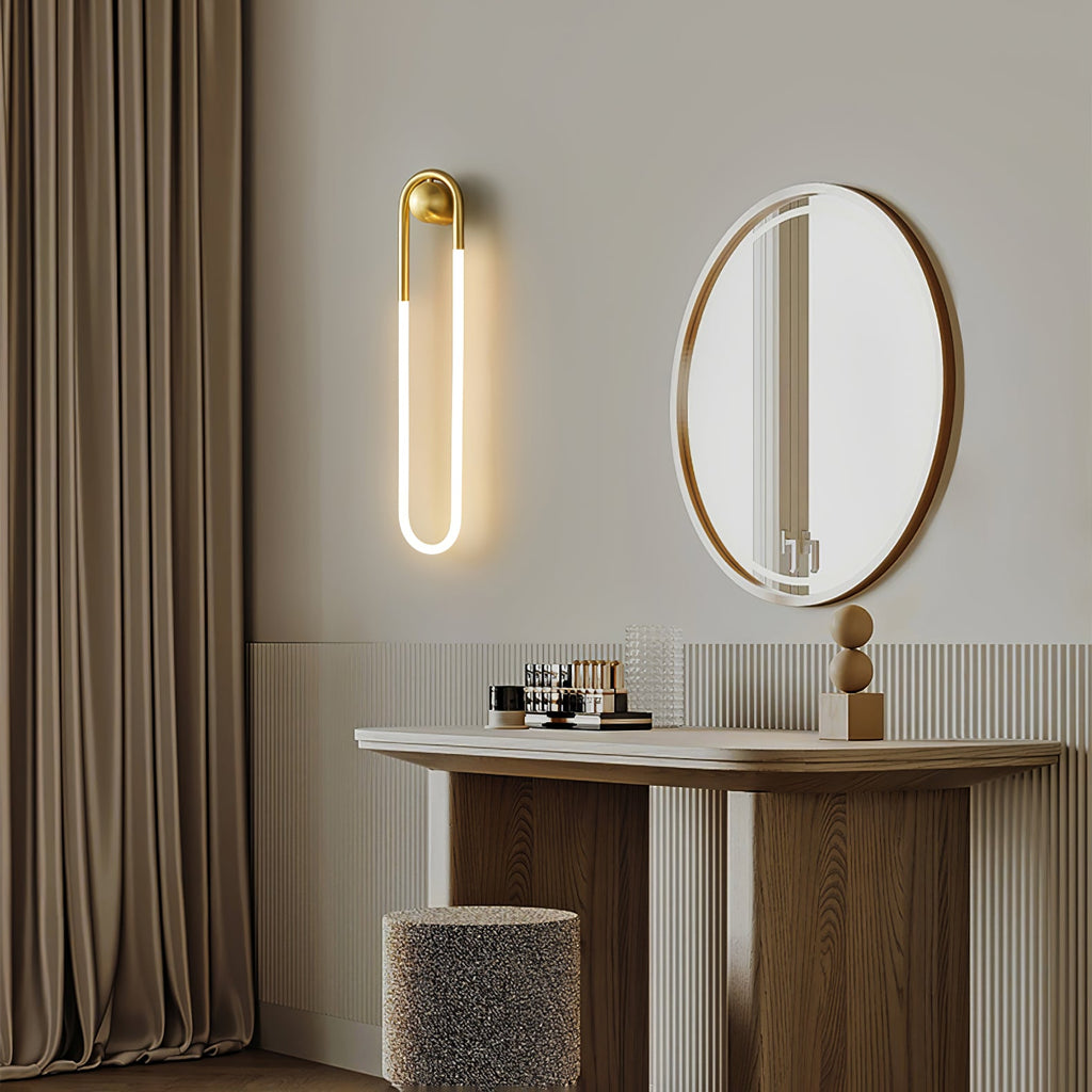 Rudi Loop | Modern LED Wall Sconce, Brass Loop Wall Light for Bedroom, Hallway and Staircase