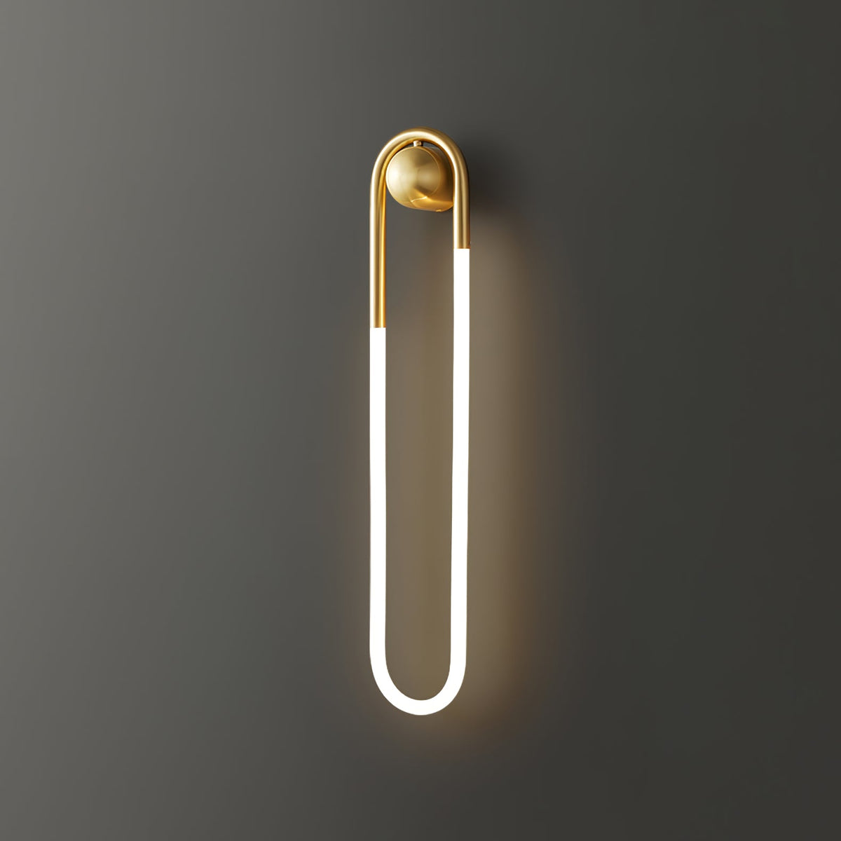 Rudi Loop | Modern LED Wall Sconce, Brass Loop Wall Light for Bedroom, Hallway and Staircase