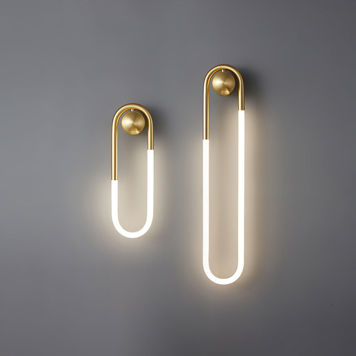Rudi Loop | Modern LED Wall Sconce, Brass Loop Wall Light for Bedroom, Hallway and Staircase