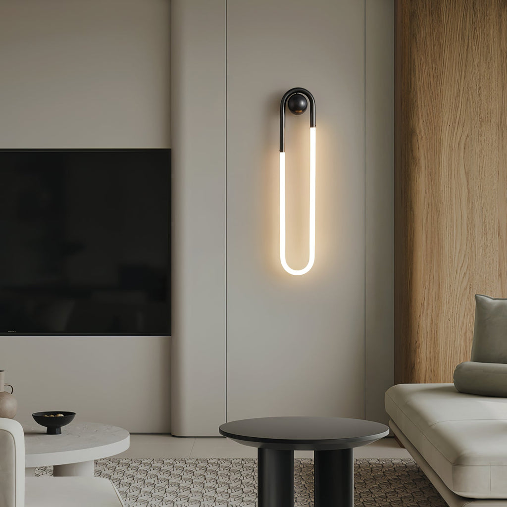 Rudi Loop | Modern LED Wall Sconce, Brass Loop Wall Light for Bedroom, Hallway and Staircase