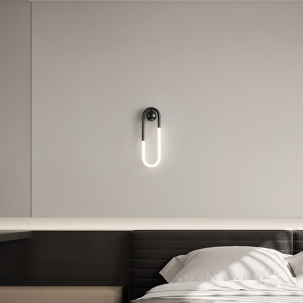 Rudi Loop | Modern LED Wall Sconce, Brass Loop Wall Light for Bedroom, Hallway and Staircase