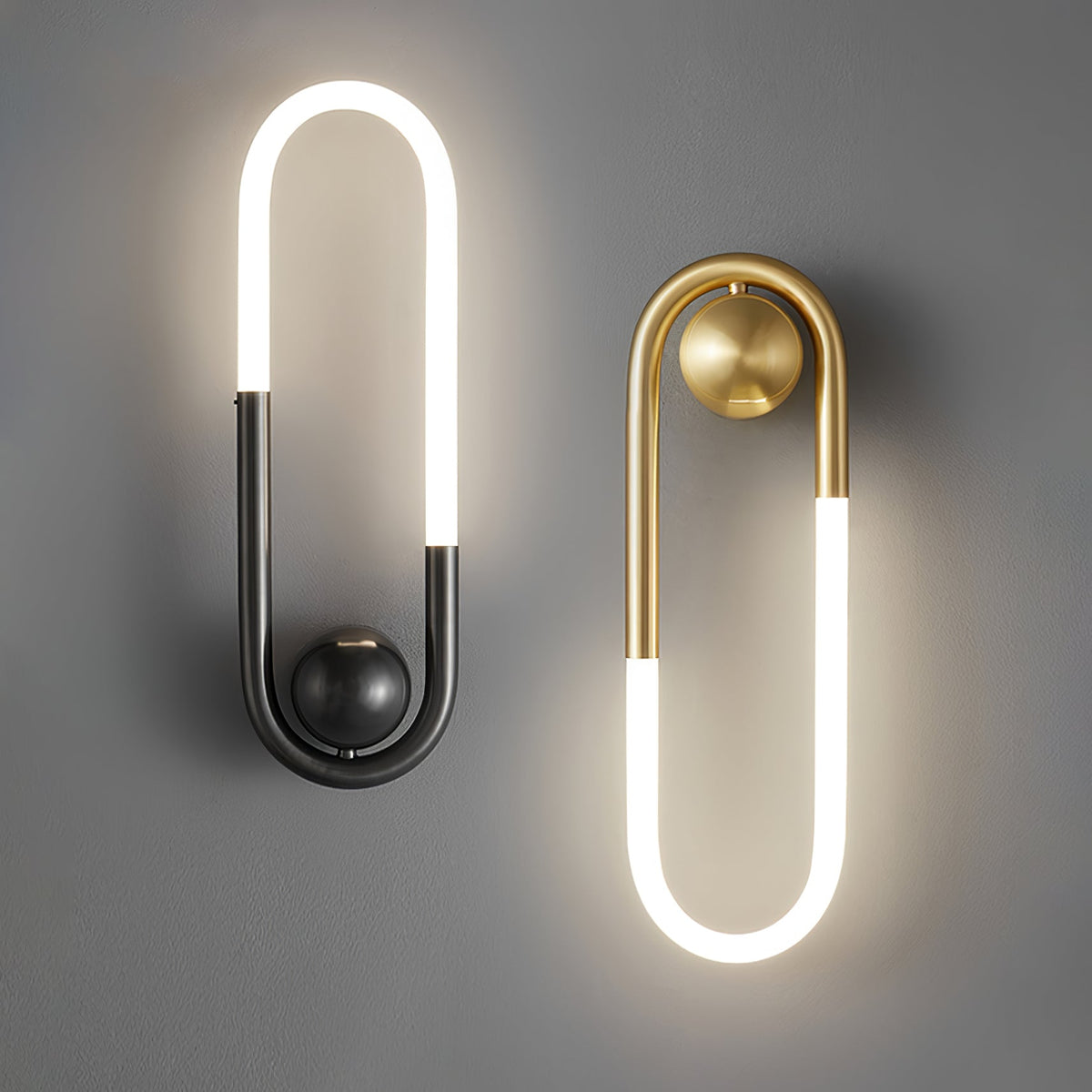 Rudi Loop | Modern LED Wall Sconce, Brass Loop Wall Light for Bedroom, Hallway and Staircase