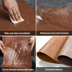 Brook | Pebble Shaped Placemats, Faux Leather Double Sided Table Mats, Non Slip Heat Resistant Set