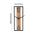 Pillar | Modern Rectangular Wall Clock, Slim Wood and Metal Silent Clock, Minimalist Japandi Decor