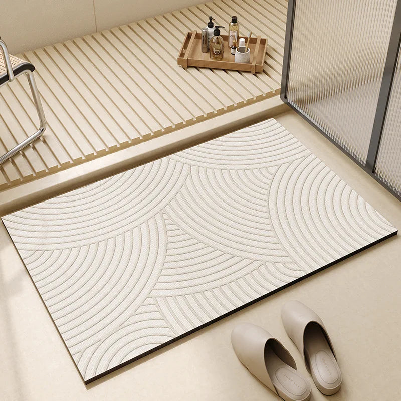 Mira | Quick Dry Bath Mat, Super Absorbent Thin Bathroom Rug, Non Slip Low Profile Shower Mat