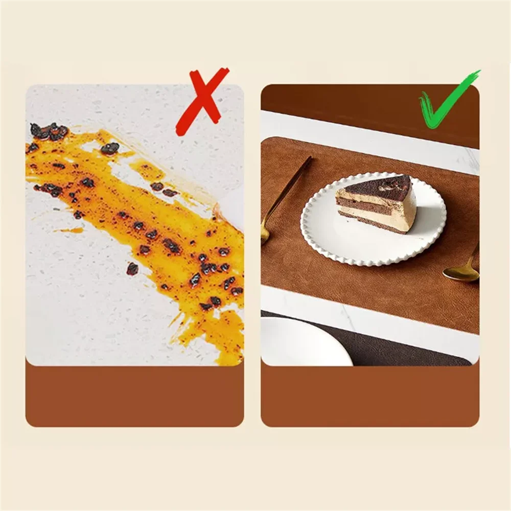 Saddle | Faux Leather Placemats, Double Sided Heat Resistant Waterproof Table Mats, Set of 4 or 6