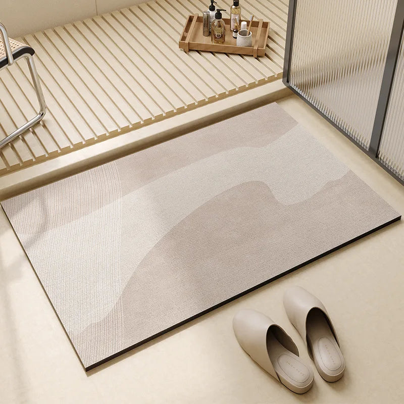 Mira | Quick Dry Bath Mat, Super Absorbent Thin Bathroom Rug, Non Slip Low Profile Shower Mat