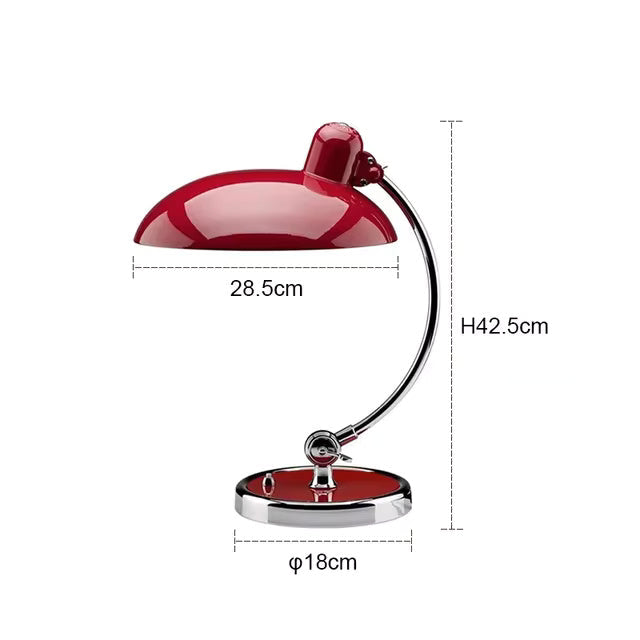 Cupola | Bauhaus Desk Lamp, Curved Arm Dome Table Lamp, Retro Chrome Reading Lamp for Office