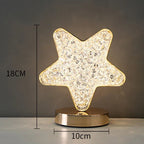 Stellora | Crystal Night Light, Rechargeable Touch Lamp, Moon and Star LED Bedside Table Lamp, Gift