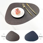 Brook | Pebble Shaped Placemats, Faux Leather Double Sided Table Mats, Non Slip Heat Resistant Set