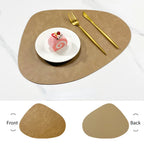 Brook | Pebble Shaped Placemats, Faux Leather Double Sided Table Mats, Non Slip Heat Resistant Set