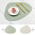 Brook | Pebble Shaped Placemats, Faux Leather Double Sided Table Mats, Non Slip Heat Resistant Set