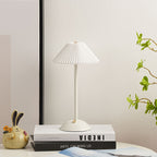 Ellis | Cordless Table Lamp, Rechargeable Pleated Shade Lamp, Dimmable, 8 Colors