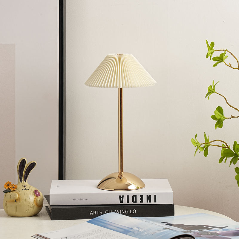 Ellis | Cordless Table Lamp, Rechargeable Pleated Shade Lamp, Dimmable, 8 Colors