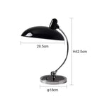 Cupola | Bauhaus Desk Lamp, Curved Arm Dome Table Lamp, Retro Chrome Reading Lamp for Office