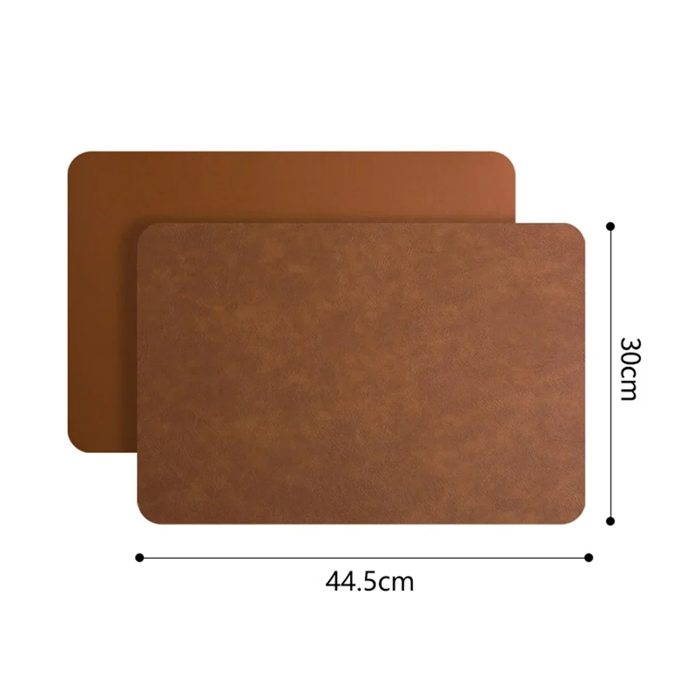 Saddle | Faux Leather Placemats, Double Sided Heat Resistant Waterproof Table Mats, Set of 4 or 6