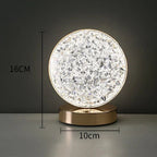 Stellora | Crystal Night Light, Rechargeable Touch Lamp, Moon and Star LED Bedside Table Lamp, Gift