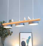 Sienna Bird | Linear Pendant Light with Birds, Wood LED Kitchen Island Chandelier, Dimmable Options