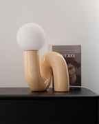 Spiral | Glass Table Lamp, Sculptural Globe Bedside Lamp, Colorful Modern Accent Lamp for Living Room