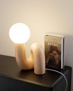 Spiral | Glass Table Lamp, Sculptural Globe Bedside Lamp, Colorful Modern Accent Lamp for Living Room