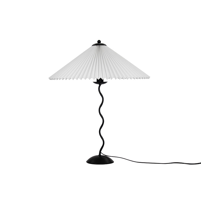 Twirl | Wavy Table Lamp, Pleated Shade Bedside Lamp, Modern Retro Squiggle Lamp for Living Room