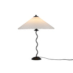 Twirl | Wavy Table Lamp, Pleated Shade Bedside Lamp, Modern Retro Squiggle Lamp for Living Room