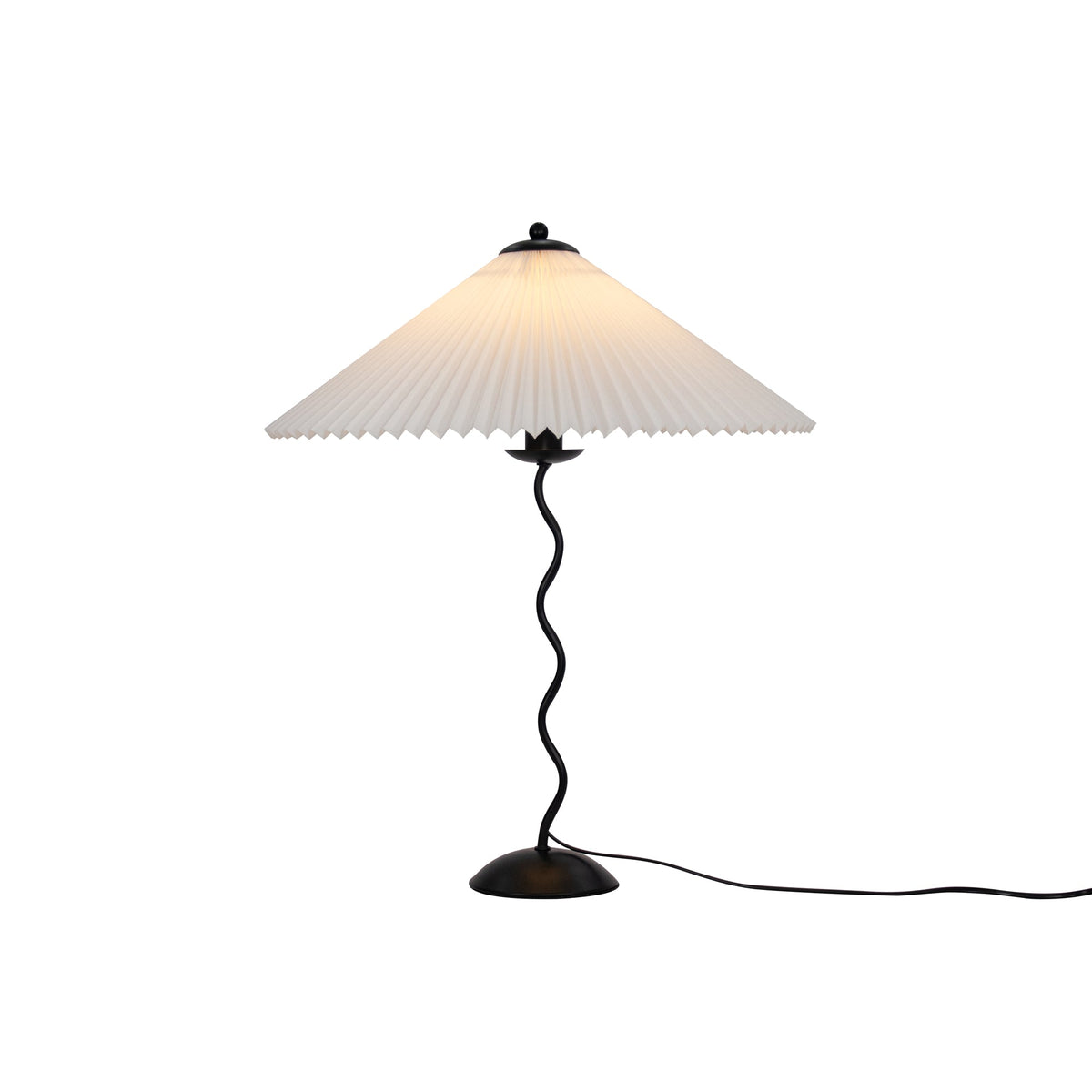 Twirl | Wavy Table Lamp, Pleated Shade Bedside Lamp, Modern Retro Squiggle Lamp for Living Room