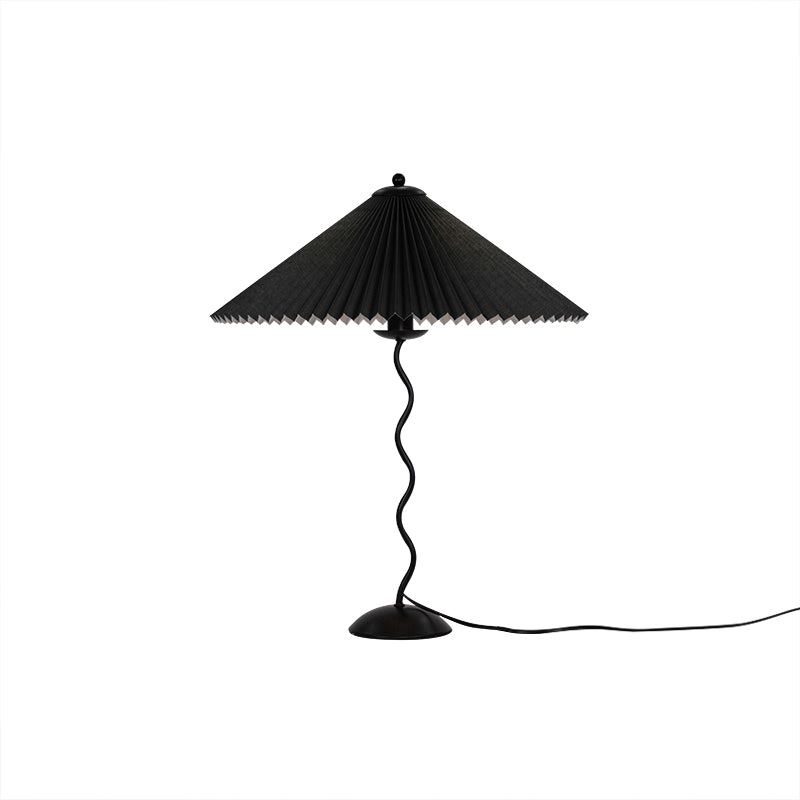 Twirl | Wavy Table Lamp, Pleated Shade Bedside Lamp, Modern Retro Squiggle Lamp for Living Room