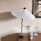 Twirl | Wavy Table Lamp, Pleated Shade Bedside Lamp, Modern Retro Squiggle Lamp for Living Room