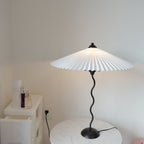 Twirl | Wavy Table Lamp, Pleated Shade Bedside Lamp, Modern Retro Squiggle Lamp for Living Room