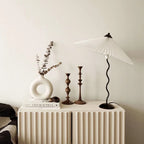 Twirl | Wavy Table Lamp, Pleated Shade Bedside Lamp, Modern Retro Squiggle Lamp for Living Room