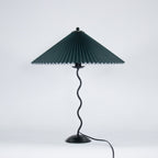 Twirl | Wavy Table Lamp, Pleated Shade Bedside Lamp, Modern Retro Squiggle Lamp for Living Room