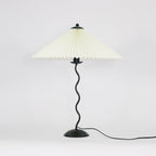 Twirl | Wavy Table Lamp, Pleated Shade Bedside Lamp, Modern Retro Squiggle Lamp for Living Room